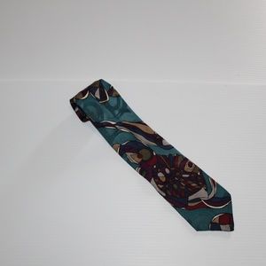 Mens Tie, Stuart Ashley, Abstract Aqua, 100% silk